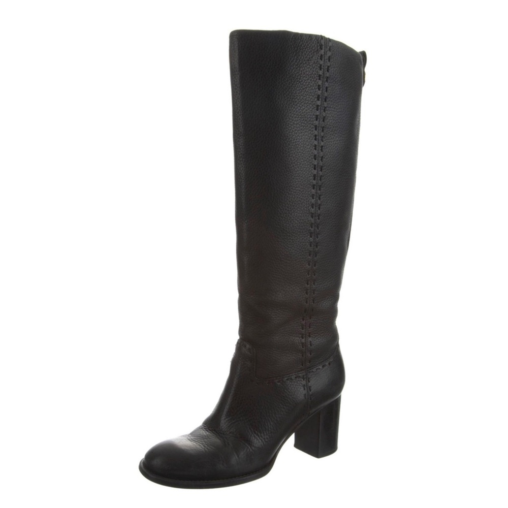 Tory Burch Black Leather Knee-High Boots